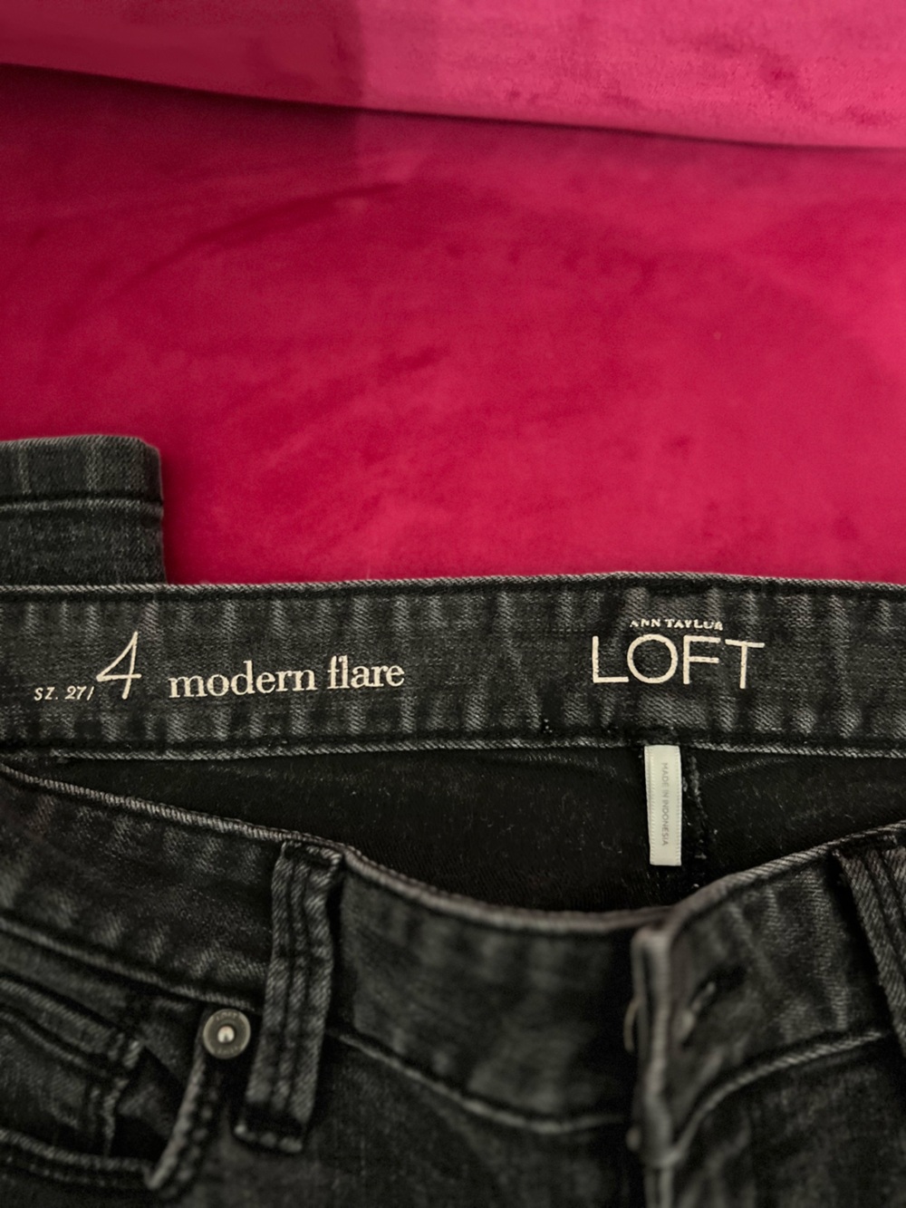 LOFT Modern Flare Jeans - Charcoal Black Wash